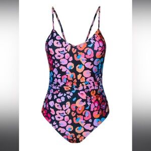 CUPSHE Leopard Print O-Ring One-Piece Swimsuit For Women Sexy V-neck Bac…